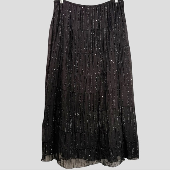 Vintage MSK Women’s XL Sheer Glitter Tiered Maxi Skirt Y2K Whimsigoth Fairy - Picture 8 of 8